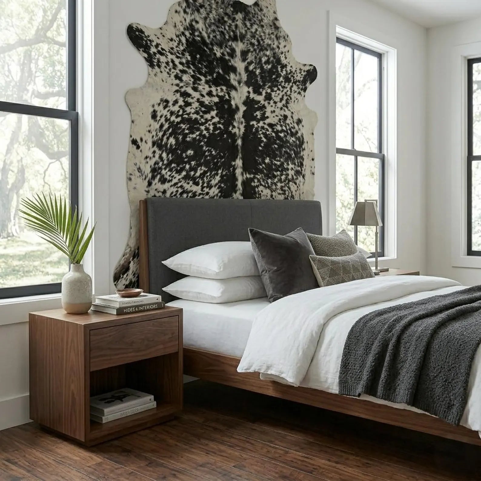 Salt & Pepper Genuine Cowhide Rug Price in Pakistan | Black & White Natural Cow Skin Rug | Export Quality Cow Hide
