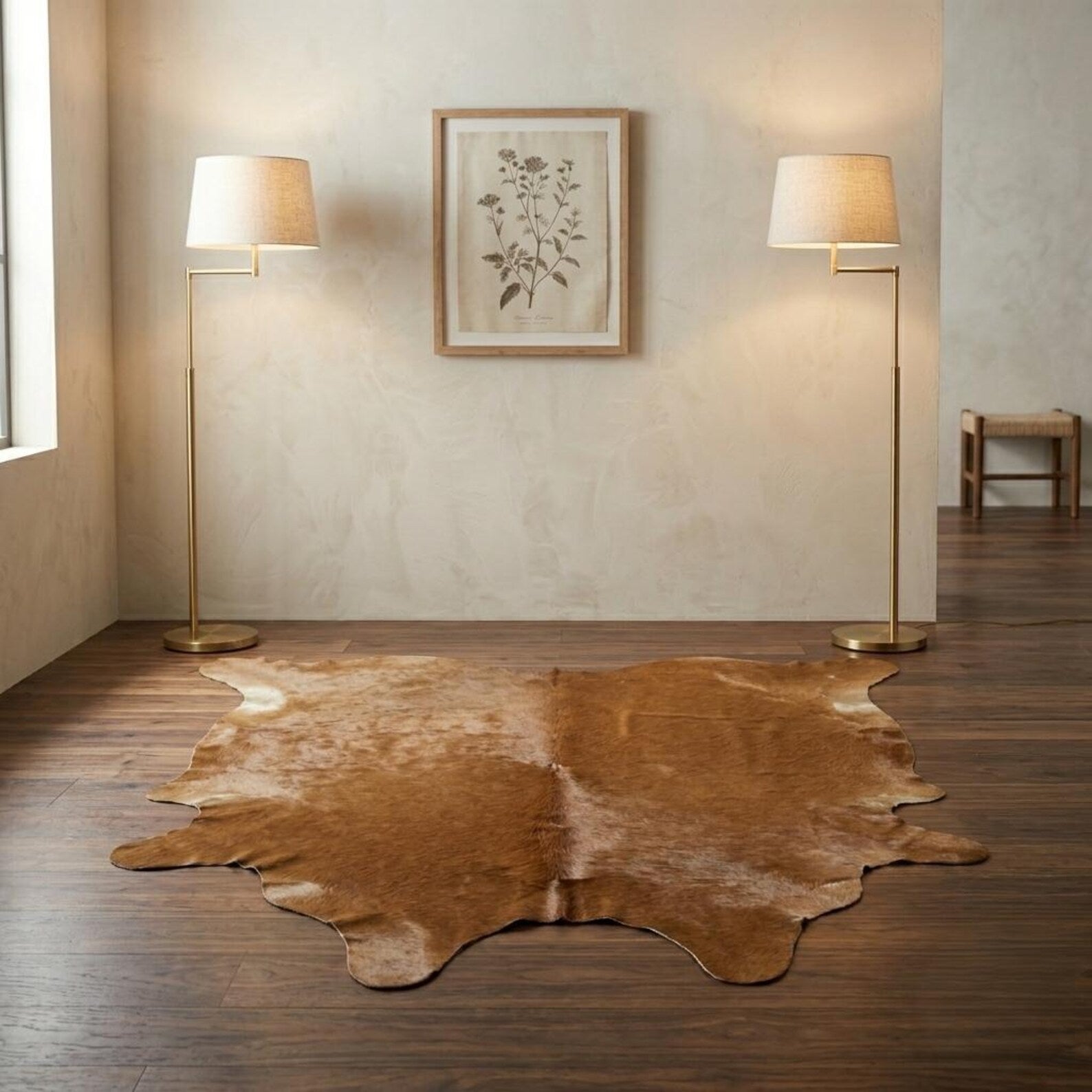 Cowhide Rug in Brown Price in Pakistan | Premium Genuine Cow Skin Rug | Export Quality