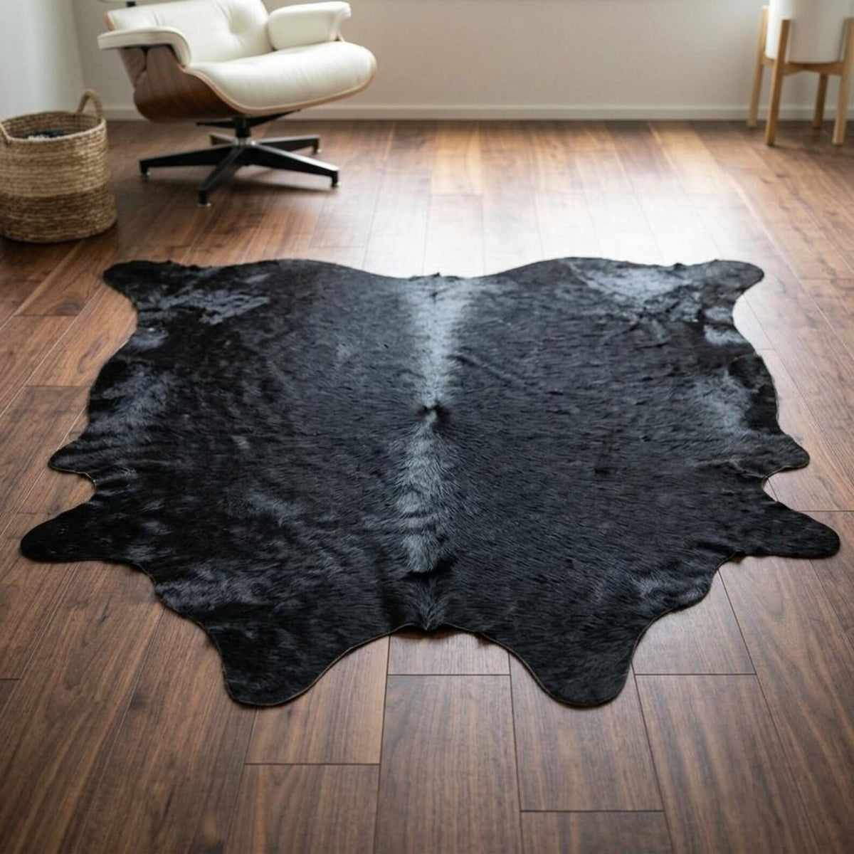 Black Cowhide Rug with Speckled Hair Price in Pakistan | Premium Genuine Cow Skin Rug | Export Quality