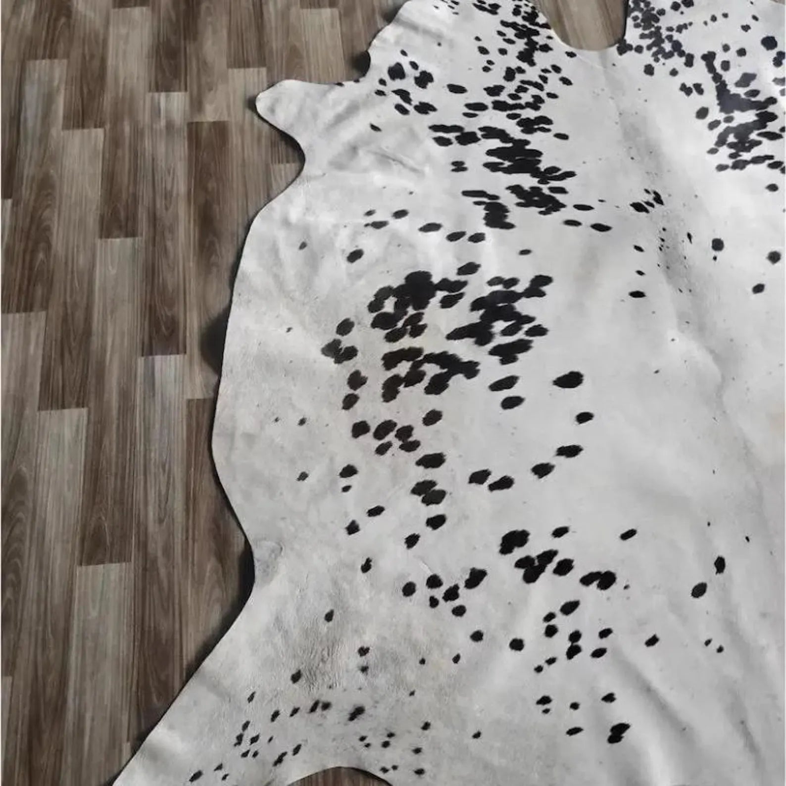 Genuine Black & White Spotted Cowhide Rug