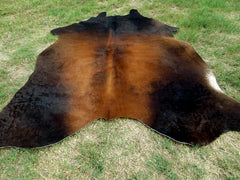 Premium Brown & Black Cowhide Rug | Real Natural Leather Carpet