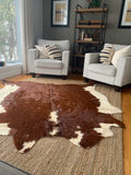 Premium Dark Brown Genuine Cowhide Rug Price in Pakistan | 100% Natural Cow Skin Leather Carpet
