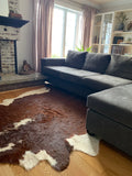 Premium Dark Brown Genuine Cowhide Rug Price in Pakistan | 100% Natural Cow Skin Leather Carpet