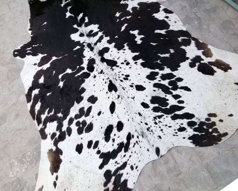 Premium Salt & Pepper Cow Hide Rug | Genuine Black & White Cowhide | Cow Hide Rug Price in Pakistan | Natural Cow Skin Rug