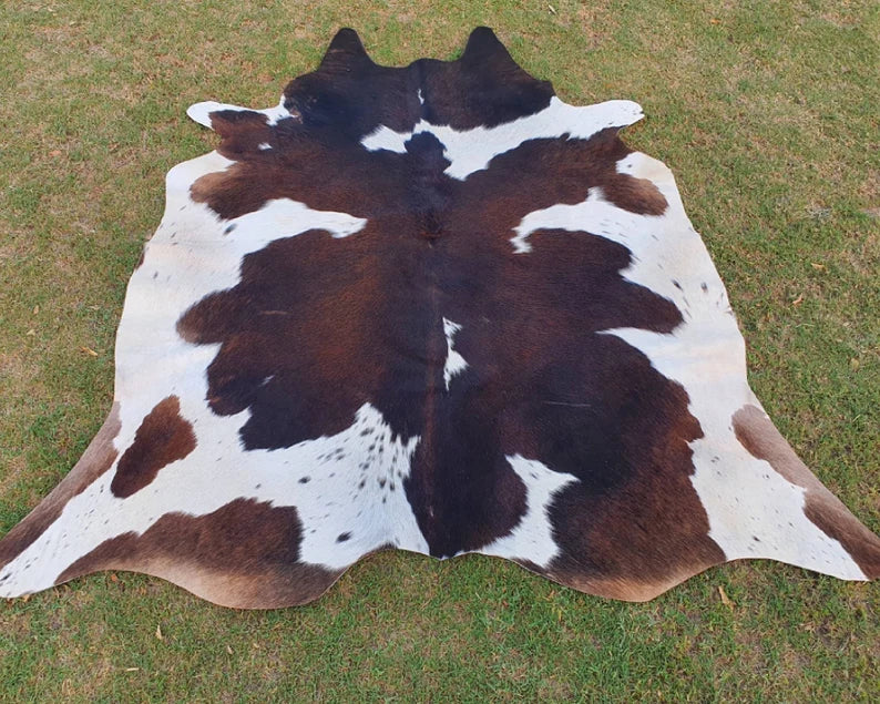 Premium Dark Brown & White Genuine Cowhide Rug – Natural Cow Skin Rug | Cowhide Rugs Price in Pakistan