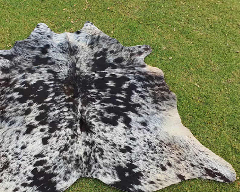 Premium Salt & Pepper Cow Hide Rug | Genuine Black & White Speckled Cowhide | Cow Hide Rug Price in Pakistan | Natural Cow Skin Rug