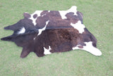 Premium Dark Brown & White Cow Hide Rug | Genuine Cowhide Rug | Cow Hide Rug Price in Pakistan | Natural Cow Skin Carpet