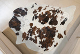 Premium White & Brown Spotted Genuine Cowhide Rug Price in Pakistan | Natural Cow Skin Leather Carpet