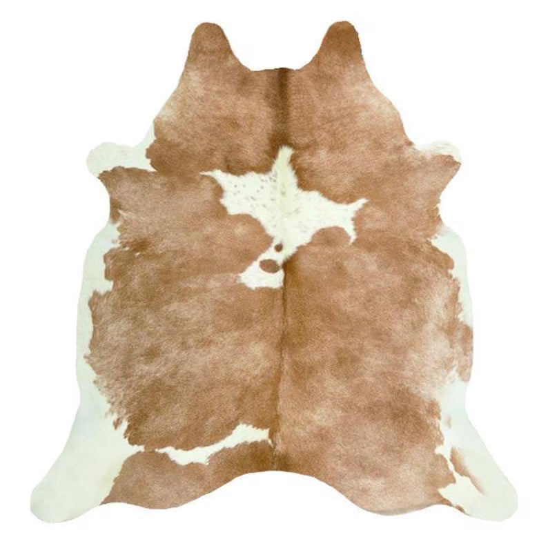 Premium Light Tan Genuine Cowhide Rug | 100% Natural Cow Skin Leather Carpet for Luxury Home Décor