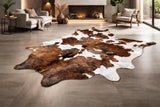 Premium Brown & White Cowhide Rug – Natural Hair-On Cow Hide Rug