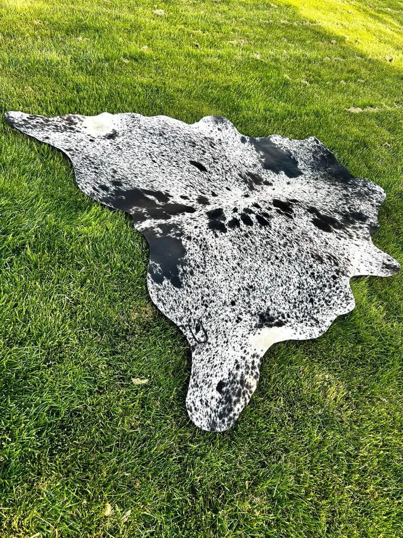 Premium Speckled Cow Hide Rug | Genuine Black & White Cowhide | Cow Hide Rug Price in Pakistan | Natural Cow Skin Carpet