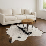Premium Black & White Speckled Genuine Cowhide Rug | Cowhide Rug Price in Pakistan