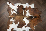 Premium Brown & White Cowhide Rug – Natural Hair-On Cow Hide Rug