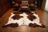Premium Dark Brown & White Genuine Cowhide Rug Price in Pakistan | Natural Cow Hide