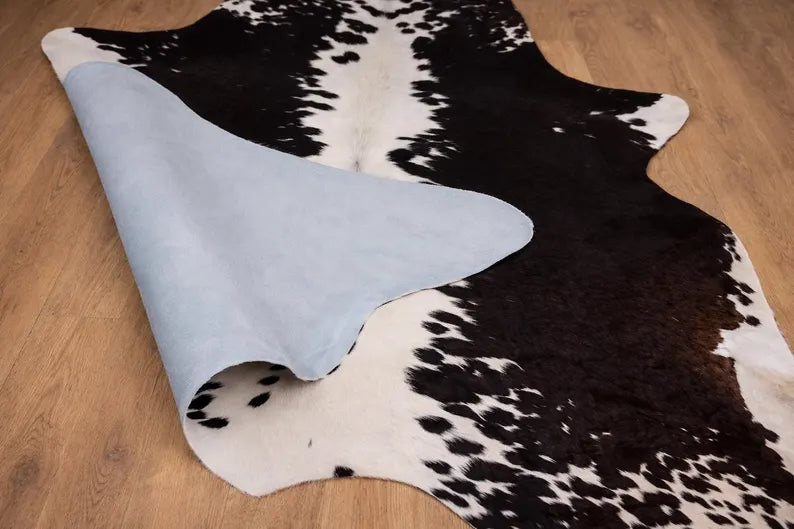Premium Black & White Genuine Cowhide Rug Price in Pakistan | Natural Cow Skin Leather Carpet
