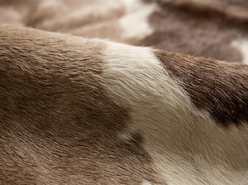 Premium Light Brown & White Genuine Cowhide Rug Price in Pakistan | Natural Cow Skin Leather