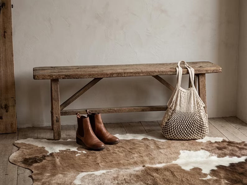 Premium Light Brown & White Genuine Cowhide Rug Price in Pakistan | Natural Cow Skin Leather