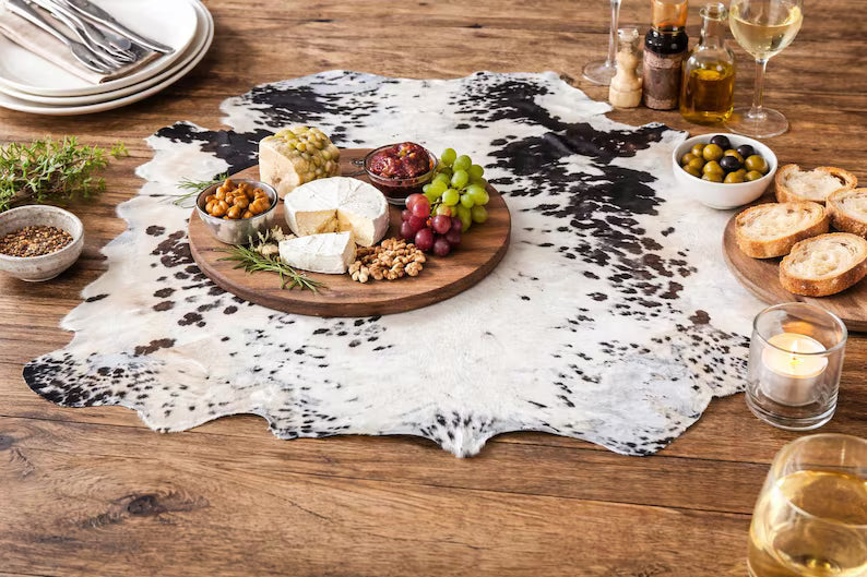 Premium Black & White Genuine Cowhide Rug Price in Pakistan | Natural Cow Skin Leather Carpet