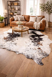 Premium Black & White Genuine Cowhide Rug Price in Pakistan | Natural Cow Skin Leather Carpet