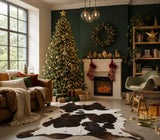Premium Black & White Genuine Cowhide Rug Price in Pakistan | Natural Cow Skin Carpet