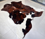 Premium Dark Brown & White Cow Hide Rug | Genuine Tricolor Cowhide Rug | Cow Hide Rug Price in Pakistan | Natural Cow Skin Carpet