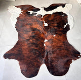 Premium Dark Brown & White Cow Hide Rug | Genuine Tricolor Cowhide Rug | Cow Hide Rug Price in Pakistan | Natural Cow Skin Carpet
