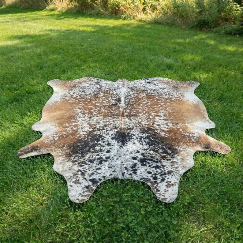 Premium Speckled Brown Genuine Cowhide Rug Price in Pakistan | Natural Cow Skin Leather Carpet