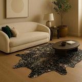 Premium Black Salt & Pepper Genuine Cowhide Rug Price in Pakistan | Natural Cow Skin Leather Carpet