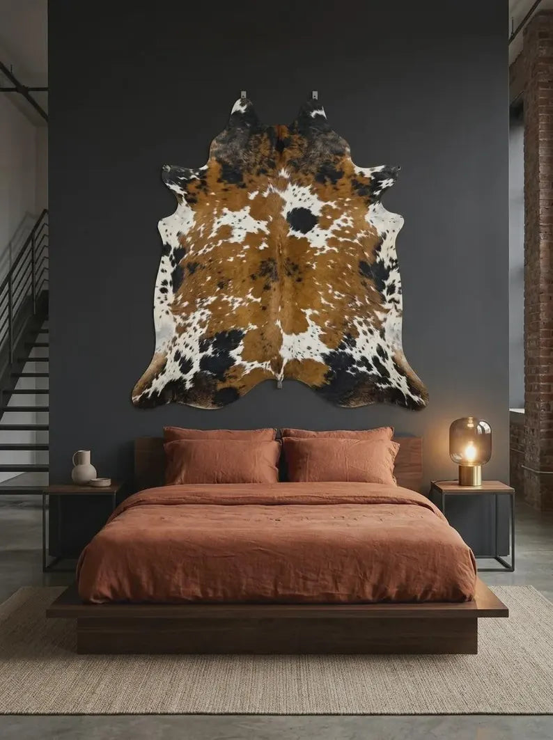 Speckled Brown & White Cowhide Rug in Pakistan | Luxury Natural Cow Skin Carpet
