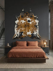 Speckled Brown & White Cowhide Rug in Pakistan | Luxury Natural Cow Skin Carpet