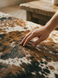 Speckled Brown & White Cowhide Rug in Pakistan | Luxury Natural Cow Skin Carpet