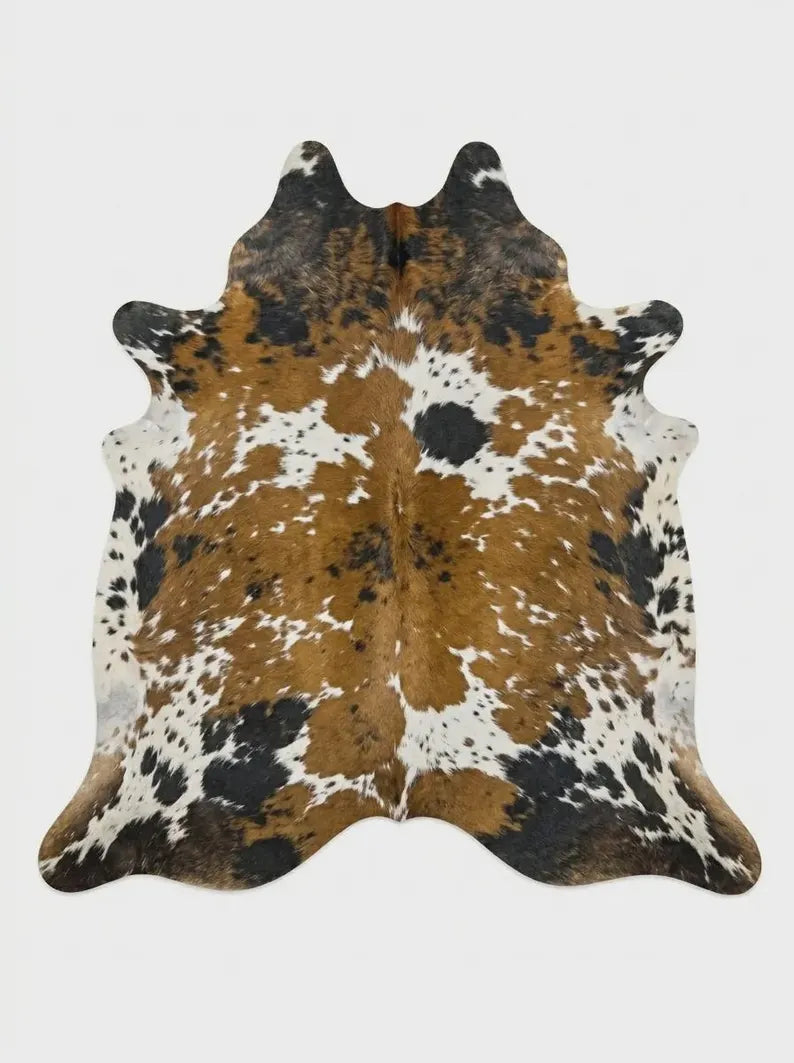 Speckled Brown & White Cowhide Rug in Pakistan | Luxury Natural Cow Skin Carpet