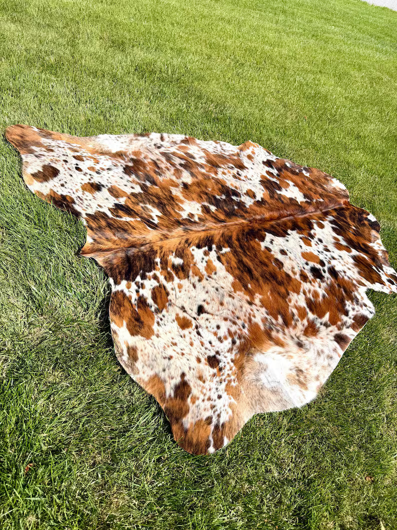 Premium Speckled Brown Cow Hide Rug | Genuine Brown & White Cowhide Rug | Cow Hide Rug Price in Pakistan | Natural Cow Skin Carpet