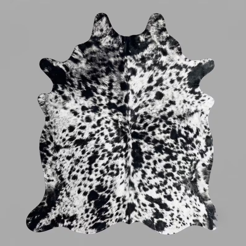 Premium Black & White Speckled Cow Hide Rug | Genuine Salt & Pepper Cowhide Rug | Cow Hide Rug Price in Pakistan