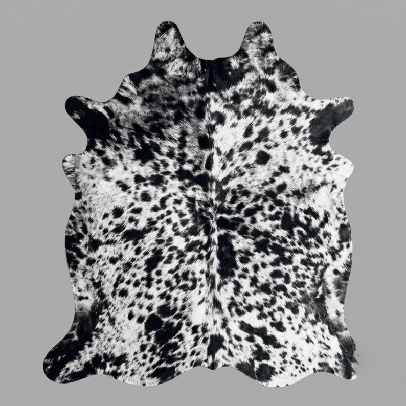 Premium Black & White Speckled Cow Hide Rug | Genuine Salt & Pepper Cowhide Rug | Cow Hide Rug Price in Pakistan | Natural Cow Skin Carpet