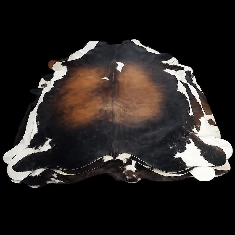 Premium Black & Brown Genuine Cowhide Rug Price in Pakistan | Natural Cow Skin Leather Carpet