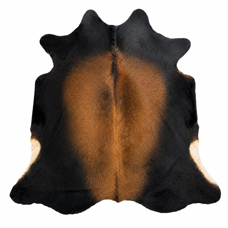 Premium Black & Brown Genuine Cowhide Rug Price in Pakistan | Natural Cow Skin Leather Carpet