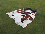 Premium Tricolor Genuine Cowhide Rug In Pakistan | Natural Cow Skin Leather Carpet