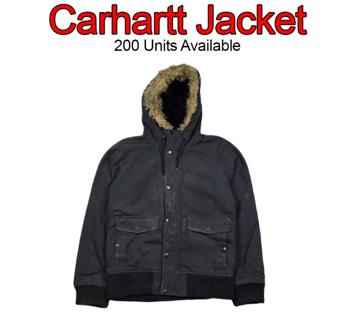 Black Carhartt wholesale jacket for UK thrift sellers