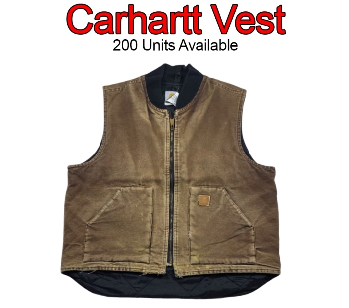 Used dark brown Carhartt Detroit vest for UK buyers